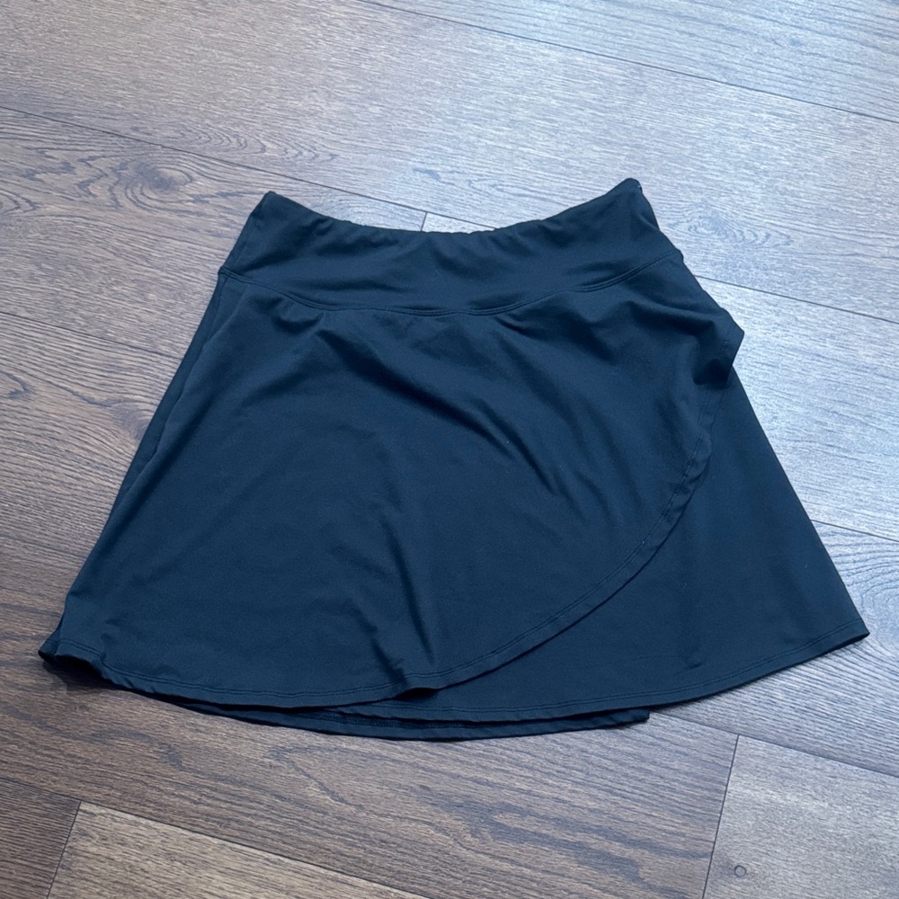 Eddie Bauer Black Athletic Skort with Wrap Overlay